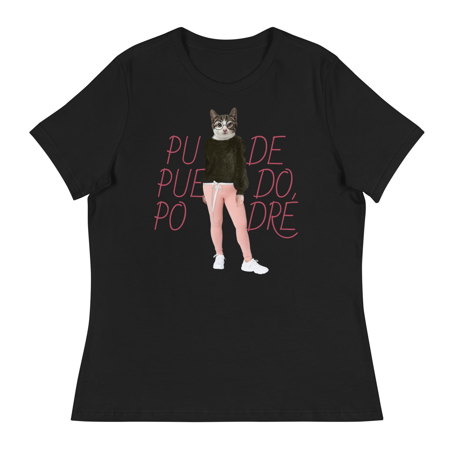 Camiseta ‘Pawsitivity’ con Diseño Inspirador de Gato Sabio